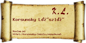 Korsunsky László névjegykártya