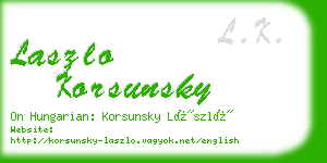 laszlo korsunsky business card